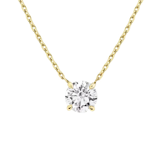 Classic Round Lab Grown Diamond Solitaire Pendant Necklace