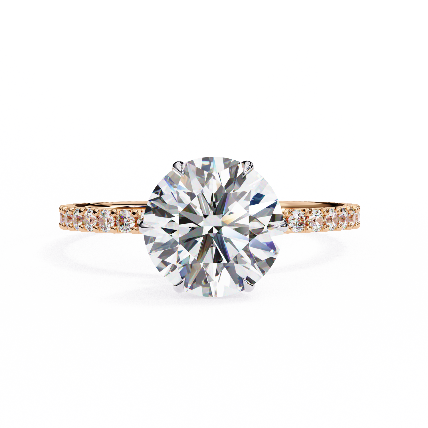 Swatch Round Lab Grown Diamond With Round Hidden Halo Engagement Ring