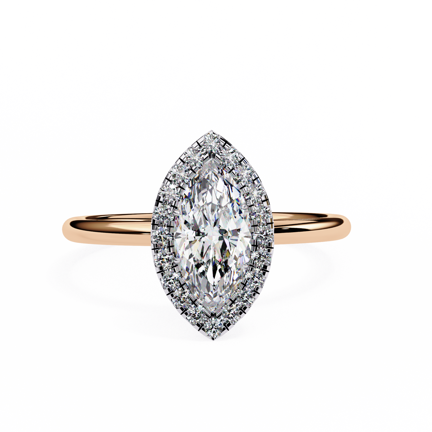 Swatch Marquise Lab Grown Diamond Halo Engagement Ring