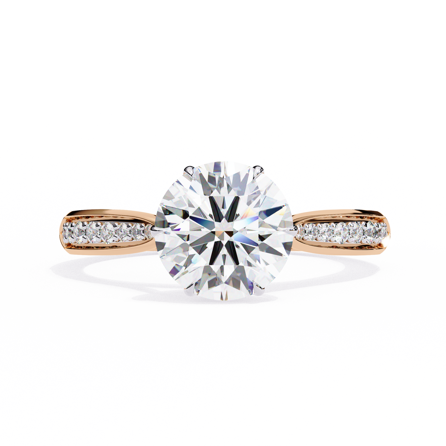 Swatch Round Lab Grown Diamond Accent Engagement Ring