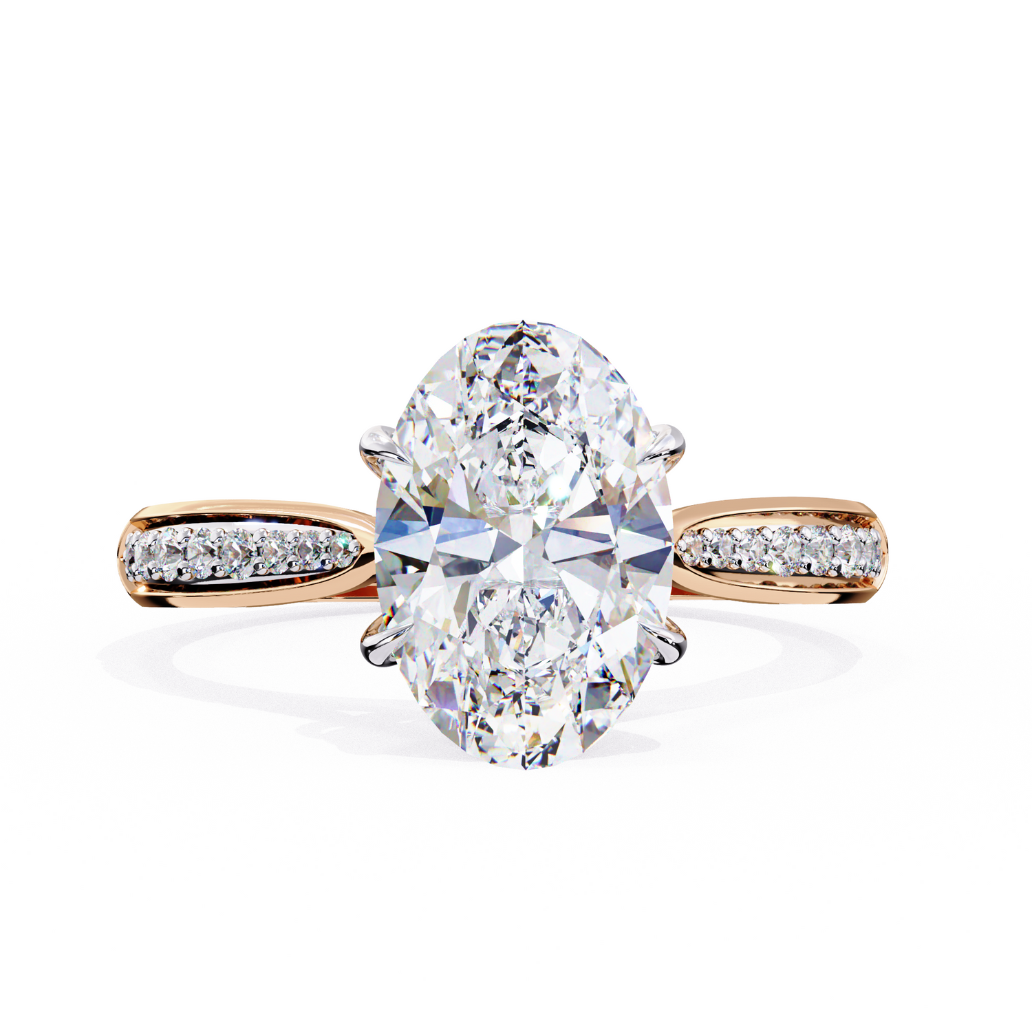 Swatch Oval Lab Grown Diamond Accent Engagement Ring