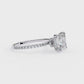 Princess Lab Grown Diamond Accent with Halo Engagement Ring
