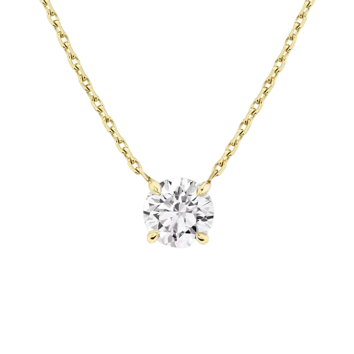 Classic Round Lab Grown Diamond Solitaire Pendant Necklace